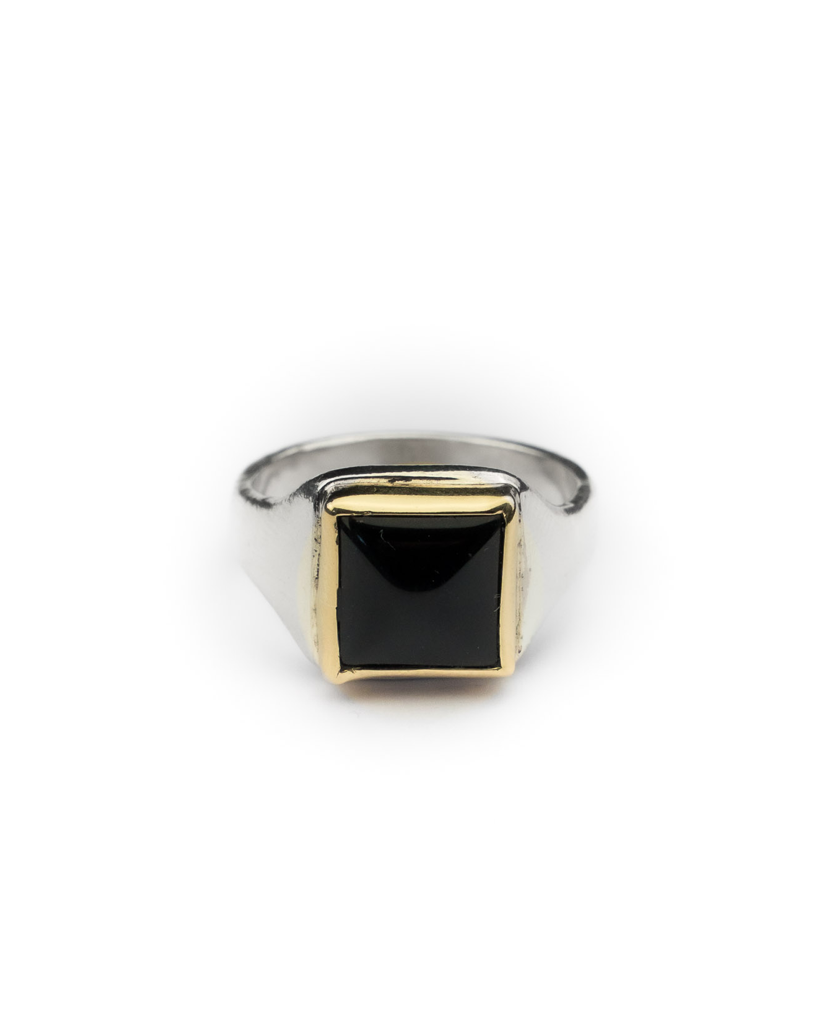 Gold Bezel Onyx Cushion Signet