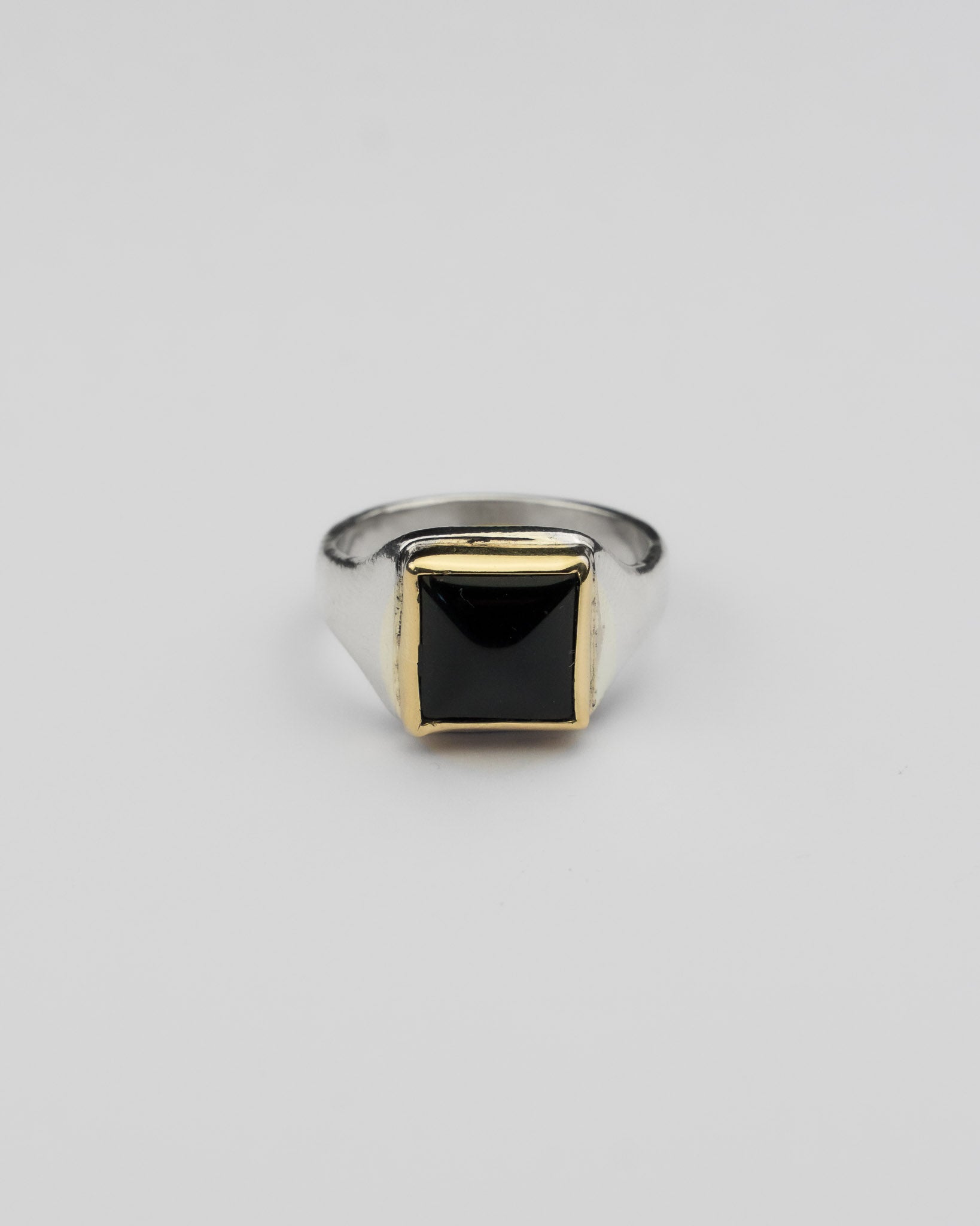 Gold Bezel Onyx Cushion Signet