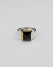 Gold Bezel Onyx Cushion Signet